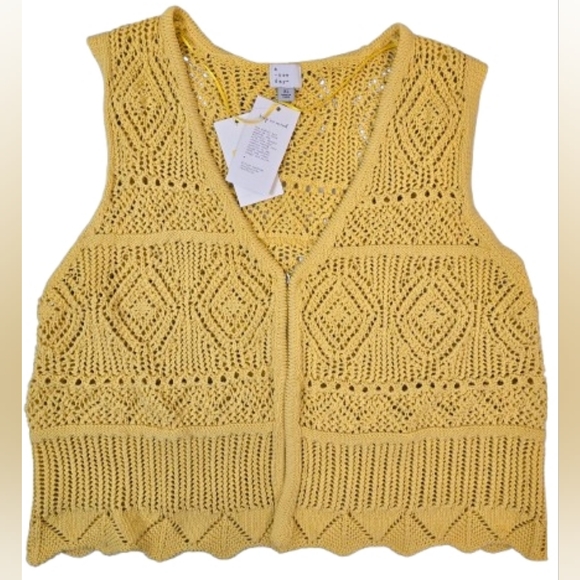 a new day Tops - NWT A New Day Yellow Mixed Knit Sweater Vest XL